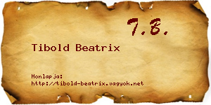 Tibold Beatrix névjegykártya